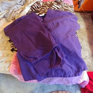 Dark Purple Scrub Shirt and Pants Set!
